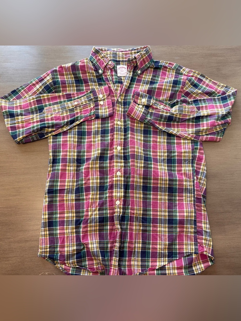 Brooks Brothers 346 Mens Small Multicolor Plaid Button Down Long Sleeve Shirt S - Picture 2 of 8